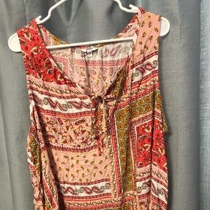Orange paisley tank top